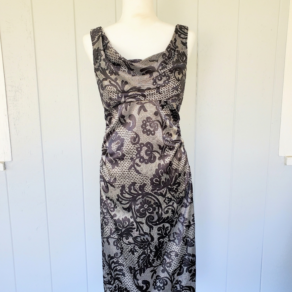 Maggy L black print cocktail dress